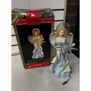 1991 Hallmark Keepsake Angel of Light Magic Light Lighted Tree Topper W/ Box